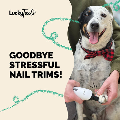 LuckyTail quiet nail trimmer on a pet paw
