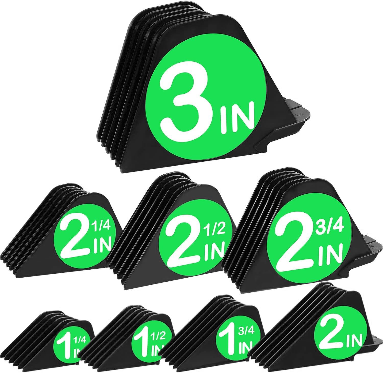 CR8GR8 extra long hair clipper guards 8 piece set front view showing green size labels