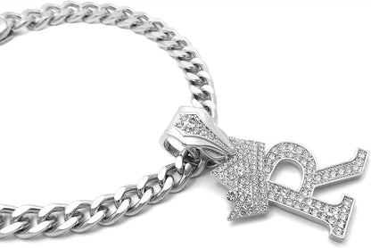 Icemond iced out pet jewelry eighteen inch chain close up.