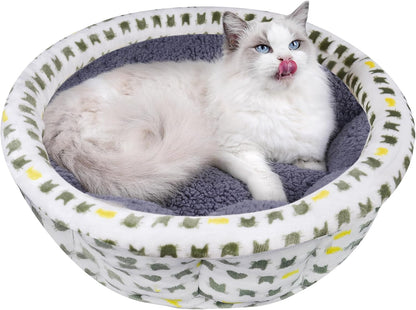 Aiwikide grey round pet bed lifestyle view