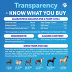 Imported USA pet skin defense fish oil liquid poured over dry dog food.