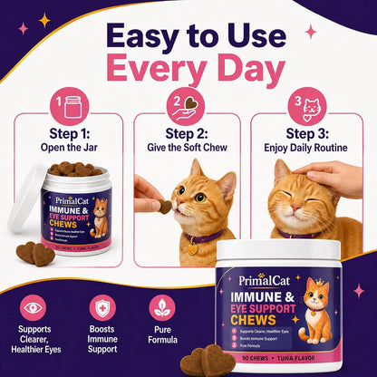 Ohiwgn PrimalCat ninety soft chews for feline respiratory health product shot