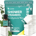 LIUCED 14+1 shower steamers aromatherapy packaging front view showing eucalyptus and mint branding