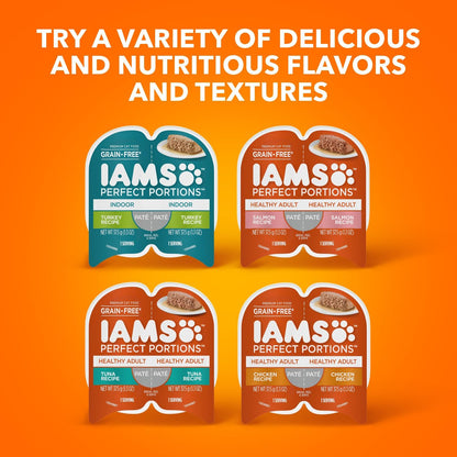 IAMS Perfect Portions Sensitive Digestion & Skin Wet Cat Food Pate, Healthy Adult Grain Free Pate, Chicken Recipe, 2.6 oz. (24 Twin Packs) - Image 10