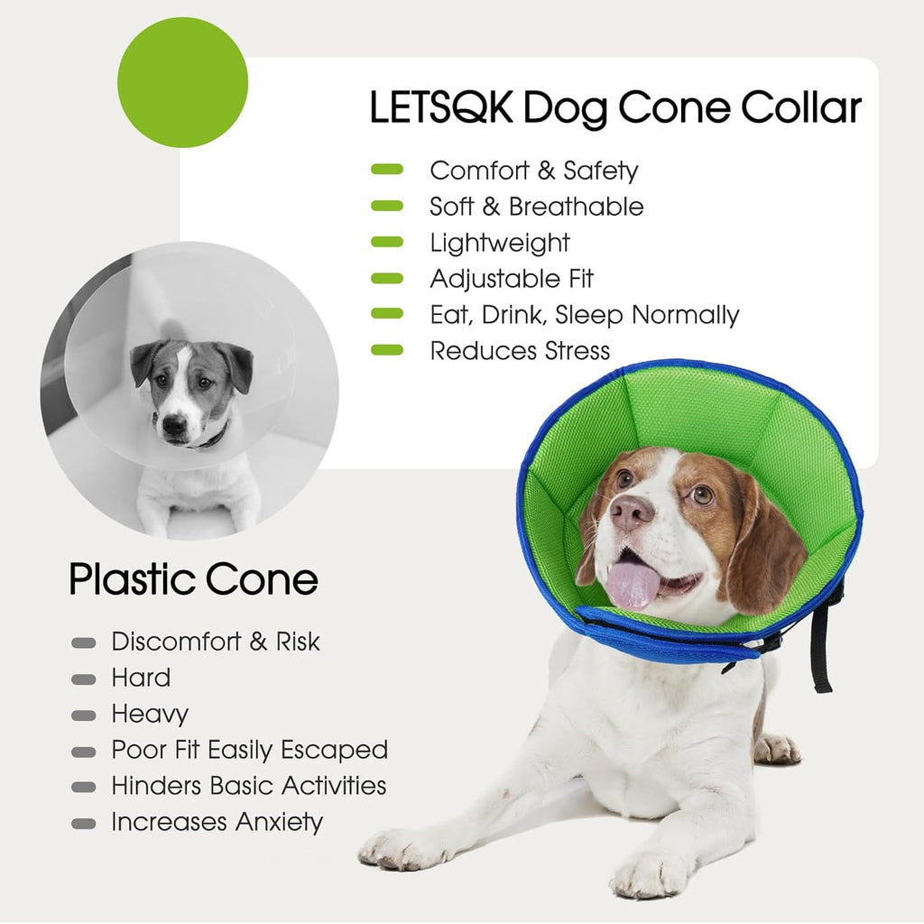Letsqk blue recovery collar for dogs to prevent licking wounds