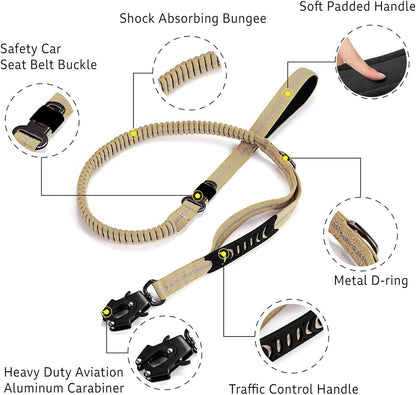 AIRUIDOG premium shock absorbing dog leash expanded to full six feet length showcasing elasticity