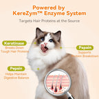 Close up of Puainta mineral oil free cat hairball remedy capsule packaging.