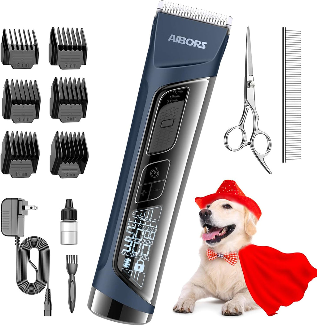 Small Dog Grooming Kit, 4 in 1 Electric Dog Trimmer for Grooming, Low Noise Dog Nail Trimmer, Cordless Pet Clippers for Dogs Cats, Grooming Paws, Eyes, Ears, Face, Hip Hairl (D-Blue) - Image 9