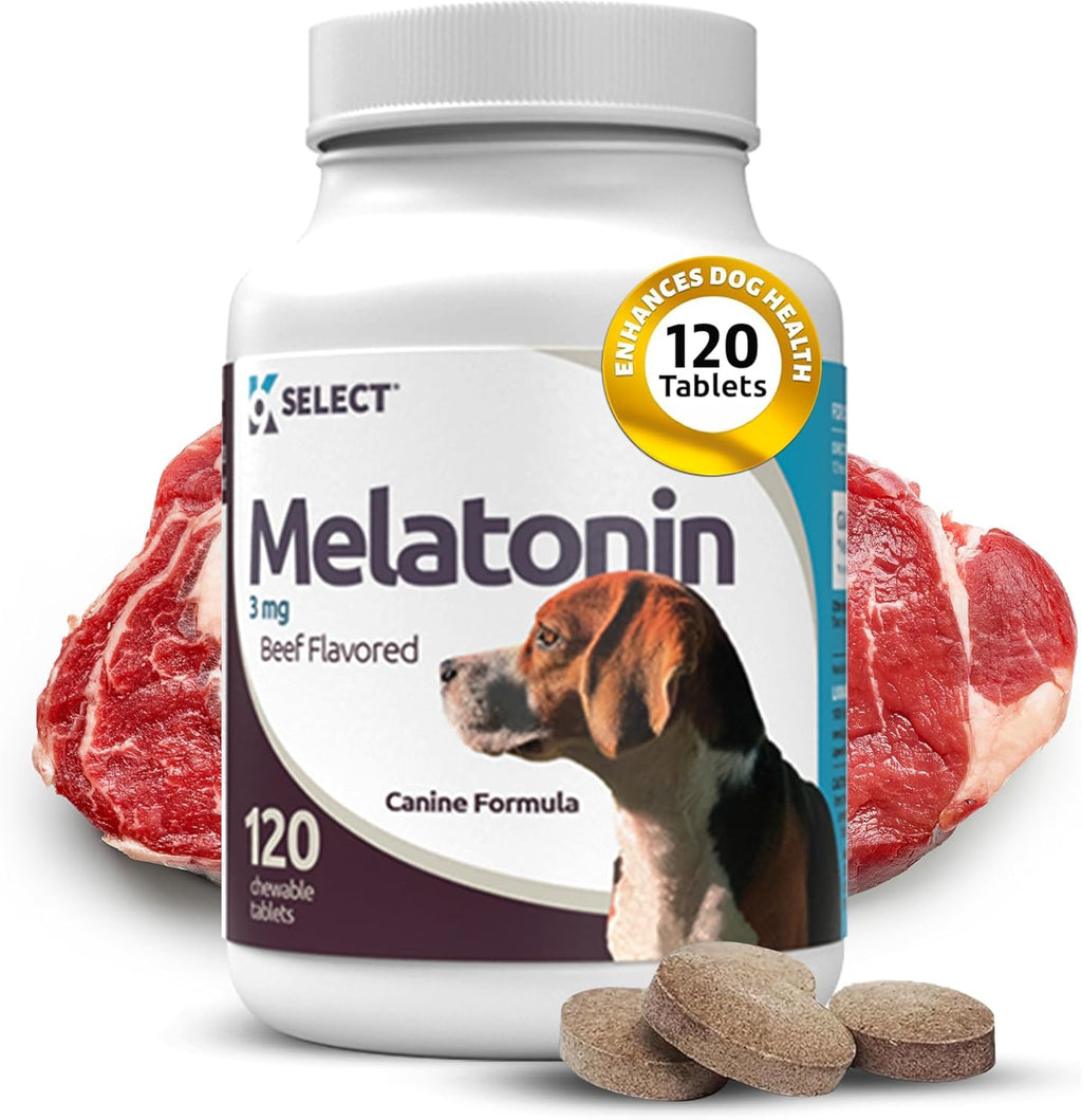K9 Select Melatonin for Dogs front bottle view calming sleep aid