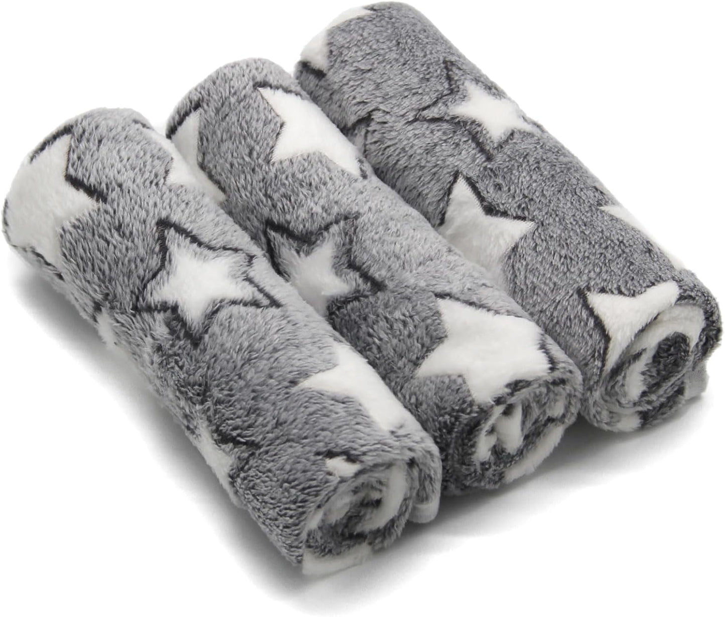 1 Pack 3 Puppy Blankets Super Soft Warm Sleep Mat Grey Cute Print Fluffy Fleece Pet Flannel Throw Dog Blankets for Small Dogs Cats,Star&Bone&Love- Small (23"x15") - Image 9