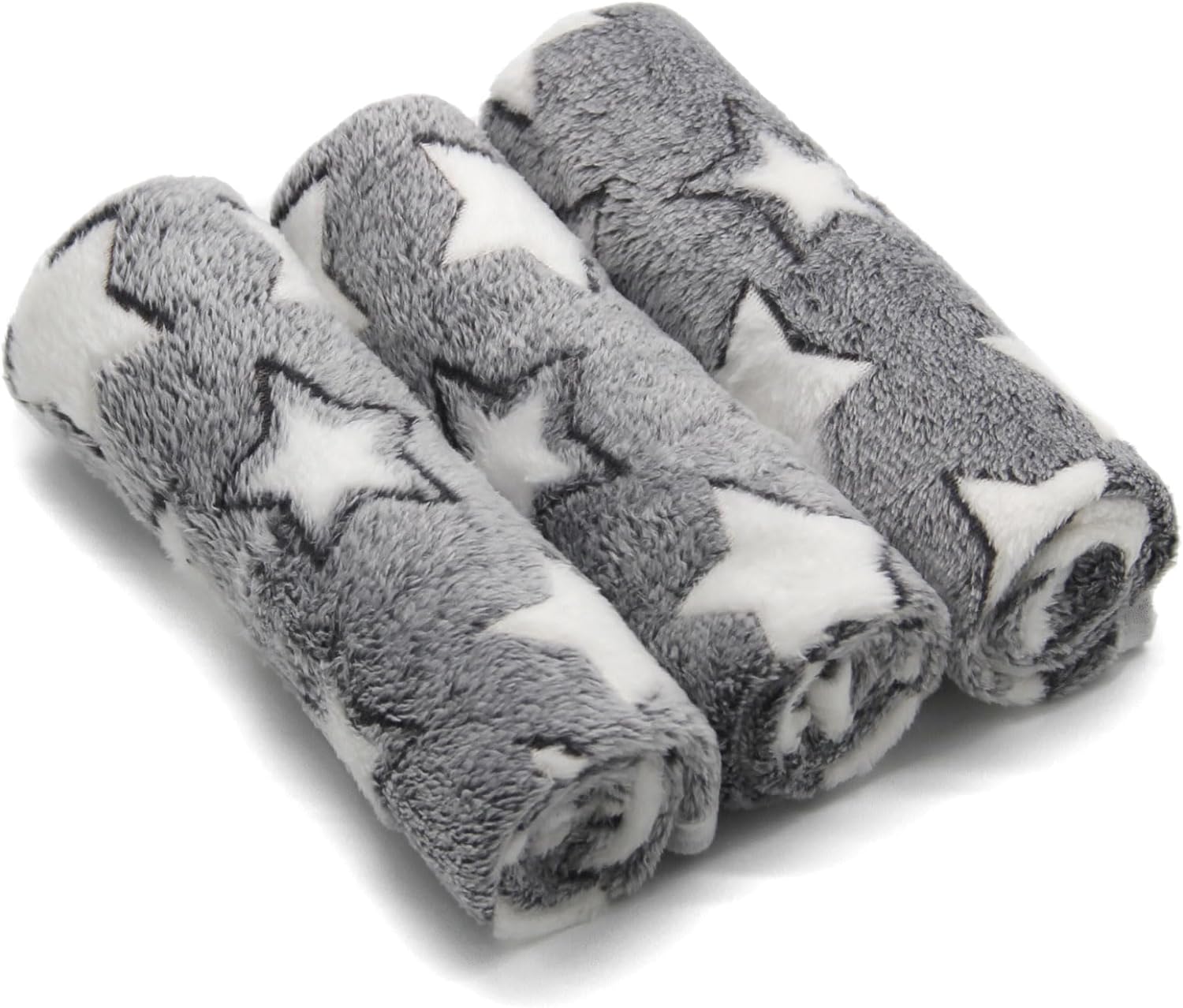 1 Pack 3 Puppy Blankets Super Soft Warm Sleep Mat Grey Cute Print Fluffy Fleece Pet Flannel Throw Dog Blankets for Small Dogs Cats,Star&Bone&Love- Small (23"x15") - Image 9