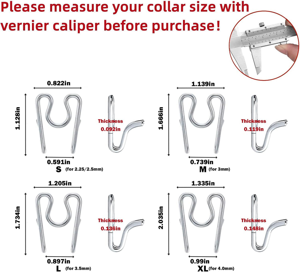 TIPIPARK replacement pinch collar links with rubber covers displayed on a white background.