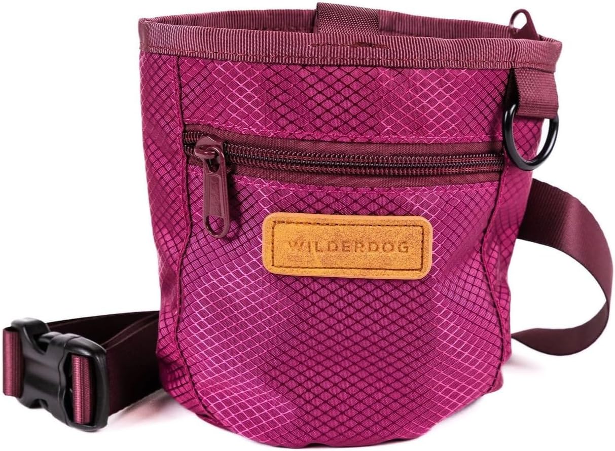 Wilderdog imported pet training pouch showing full view with waist strap attached