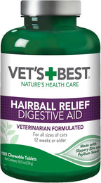 Vet's Best Cat Hairball Relief Chewable Tablets, Relief for Cats, 60 Count - Image 8