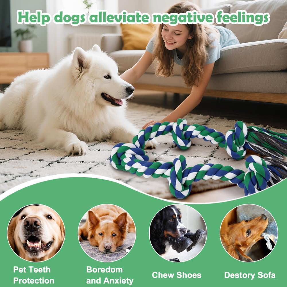 SZEE large breed rope toy demonstrating safe hand clearance distance during play.