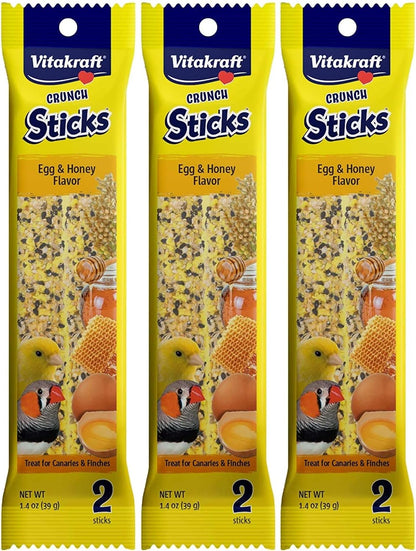 Vitakraft Crunch Sticks Parakeet Treats Egg and Honey Flavor 2 Pack - Long Lasting Seed Stick with Natural Wood Center Clip Holder and Nutritious Ingredients for Happy Engaged Birds - Image 9