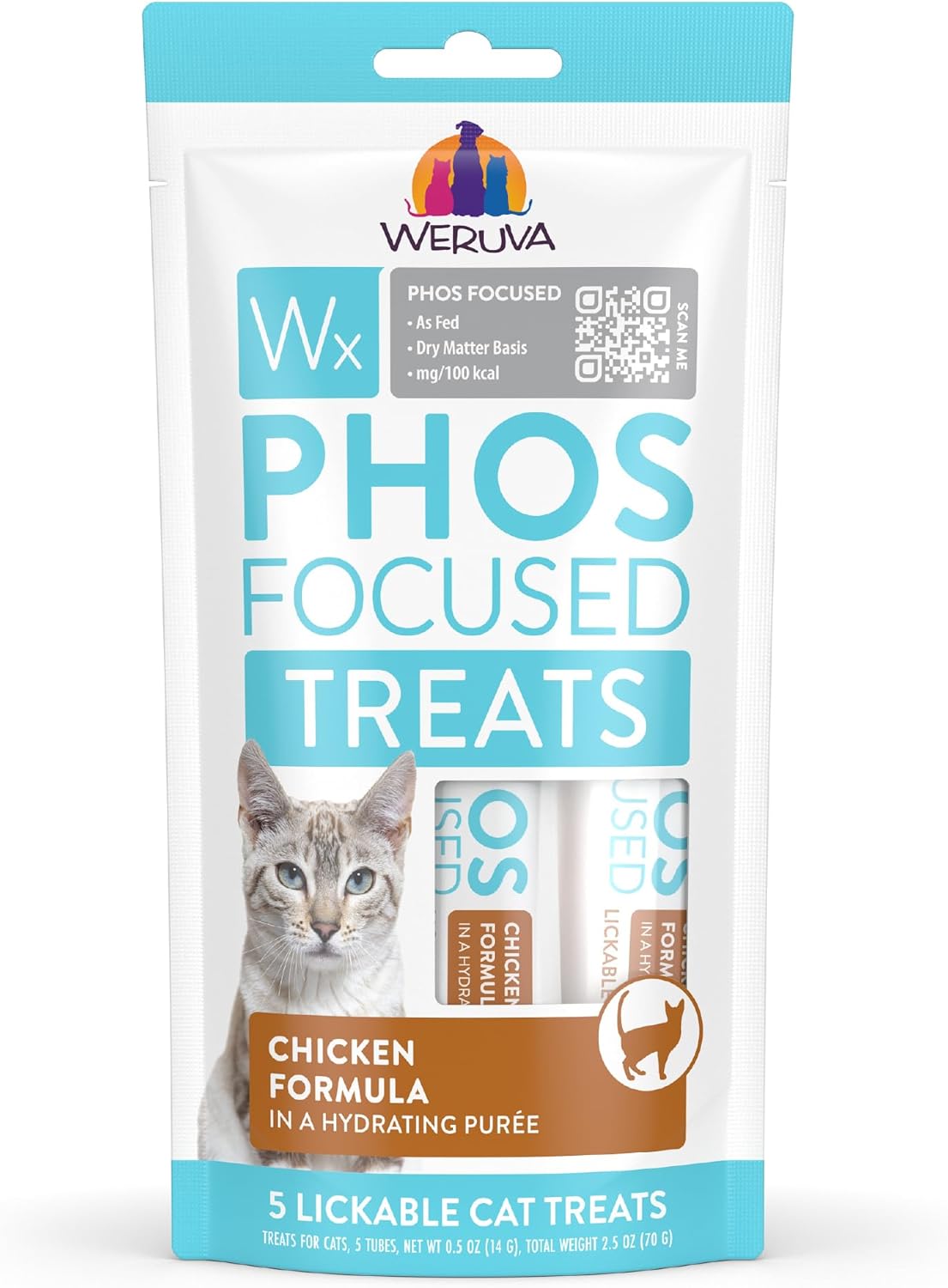 Weruva Wx Phos Focused, Lickable Cat Treats Variety Pack, 0.5oz Tube, Pack of 24 - Image 13