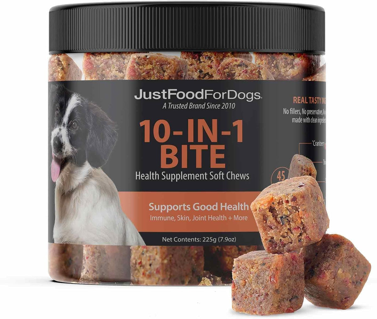 JustFoodForDogs Skin & Allergy Supplement for Dogs, Human Grade Dog Supplements, Skin & Coat Support, Multivitamin Soft Chews, Omega 3 Oil, Superfood Blend, Plant Based Dog Vitamins - 45 Count - Image 10