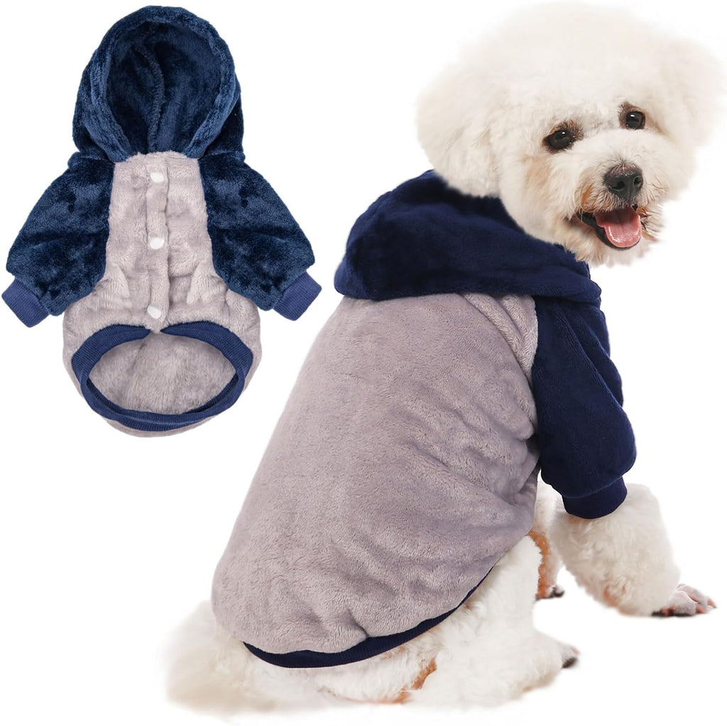 FabriCastle Dog Sweater, 3-Pack Dog & Cat Clothes, Ultra Soft and Warm Pet Jackets XXS XS for Small Dogs Boy & Girl, Winter Pet Apparel Costumes, Puppy Outfits (Grey,Blue,Dark Blue, Small) - Image 15