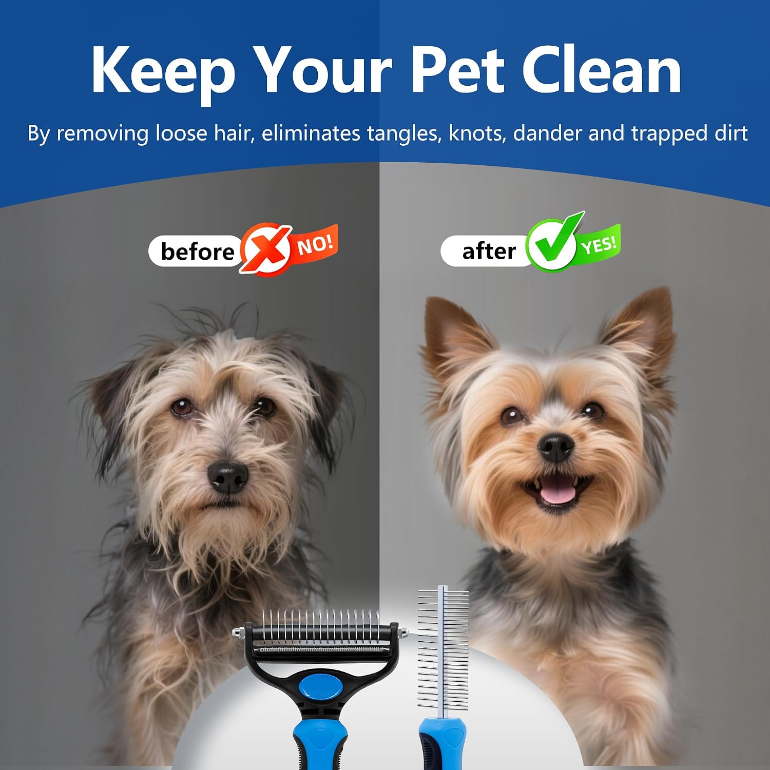 Professional pet grooming kit for cats and dogs