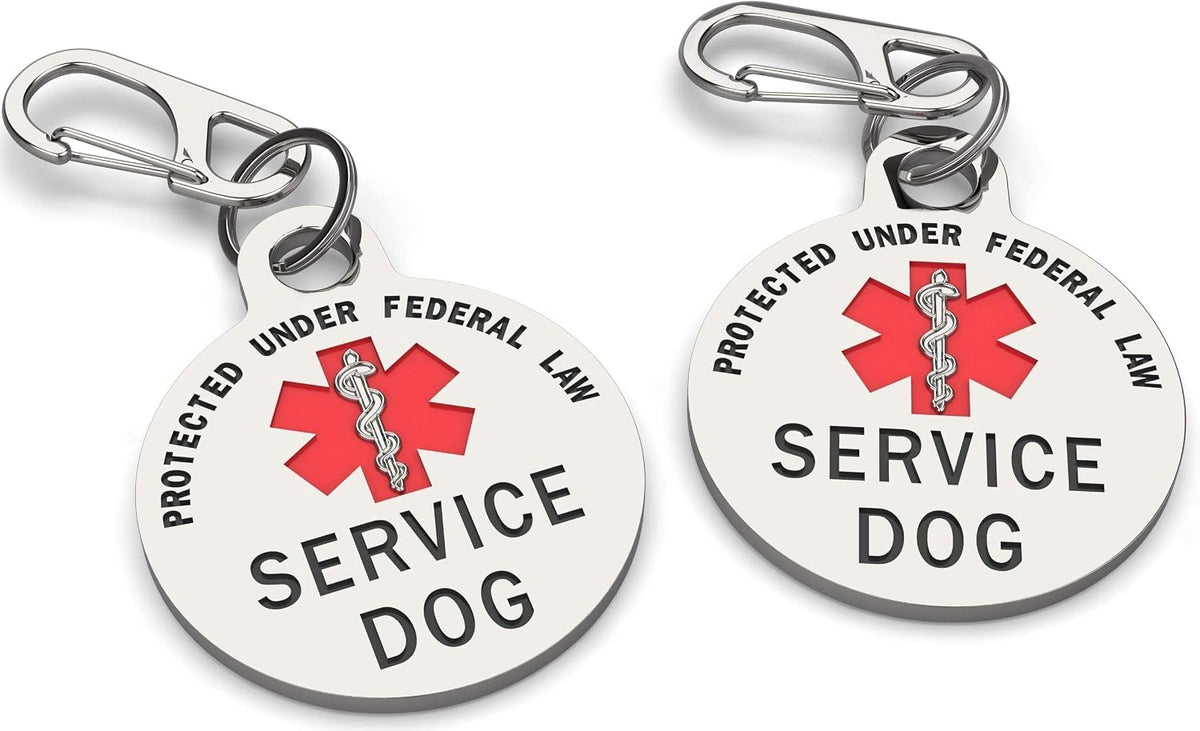 K9King heavy duty double sided medical alert tag showing scratch resistant enamel