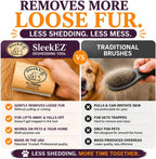 Sleekez pet brush showing natural wood handle
