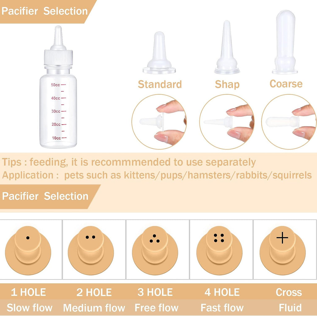 Sadnyy kitten nursing set silicone pacifiers in four different sizes