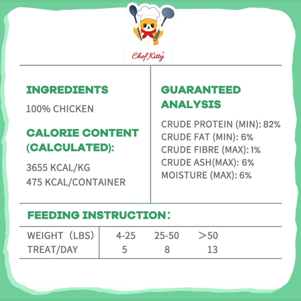 Chef Kitty 1.75 ounce freeze dried chicken pet snack container