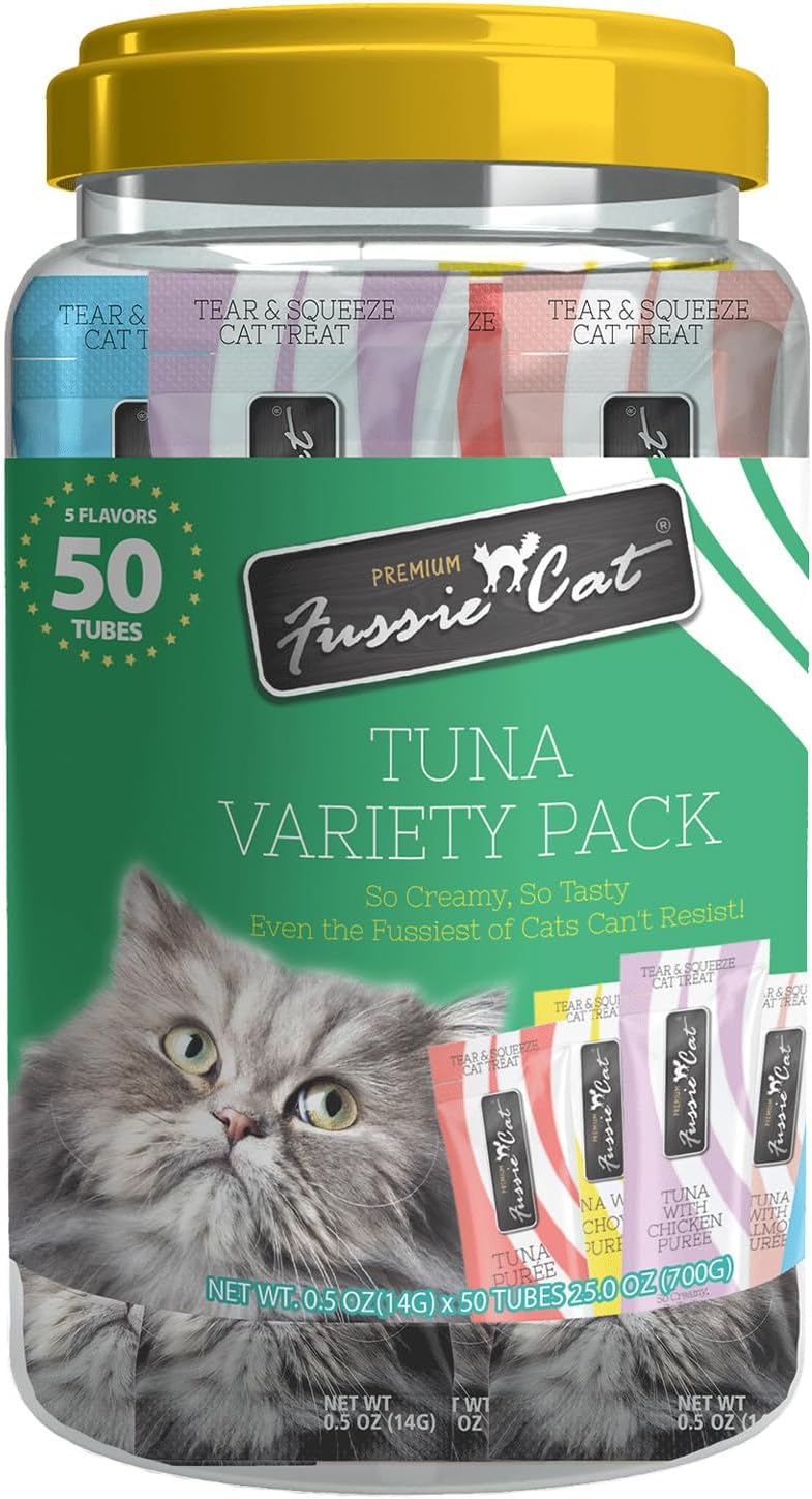 Fussie Cat, 0.5 Ounces Each, 50 Tubes, Tuna & Chicken Variety 5 Flavors - Image 9