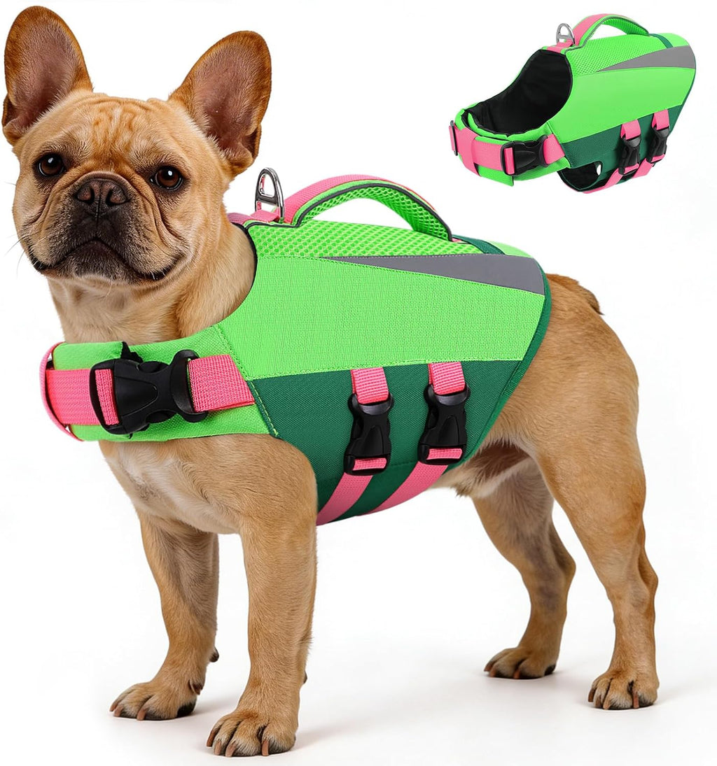 Queenmore Dog Life Vest for Swimming Boating, Adjustable Medium Dog lifejacket with Durable Rescue Handle, Puppy Life Vest with Enhanced Buoyancy for Swimming Pool Beach Boating, Blue, M - Image 15