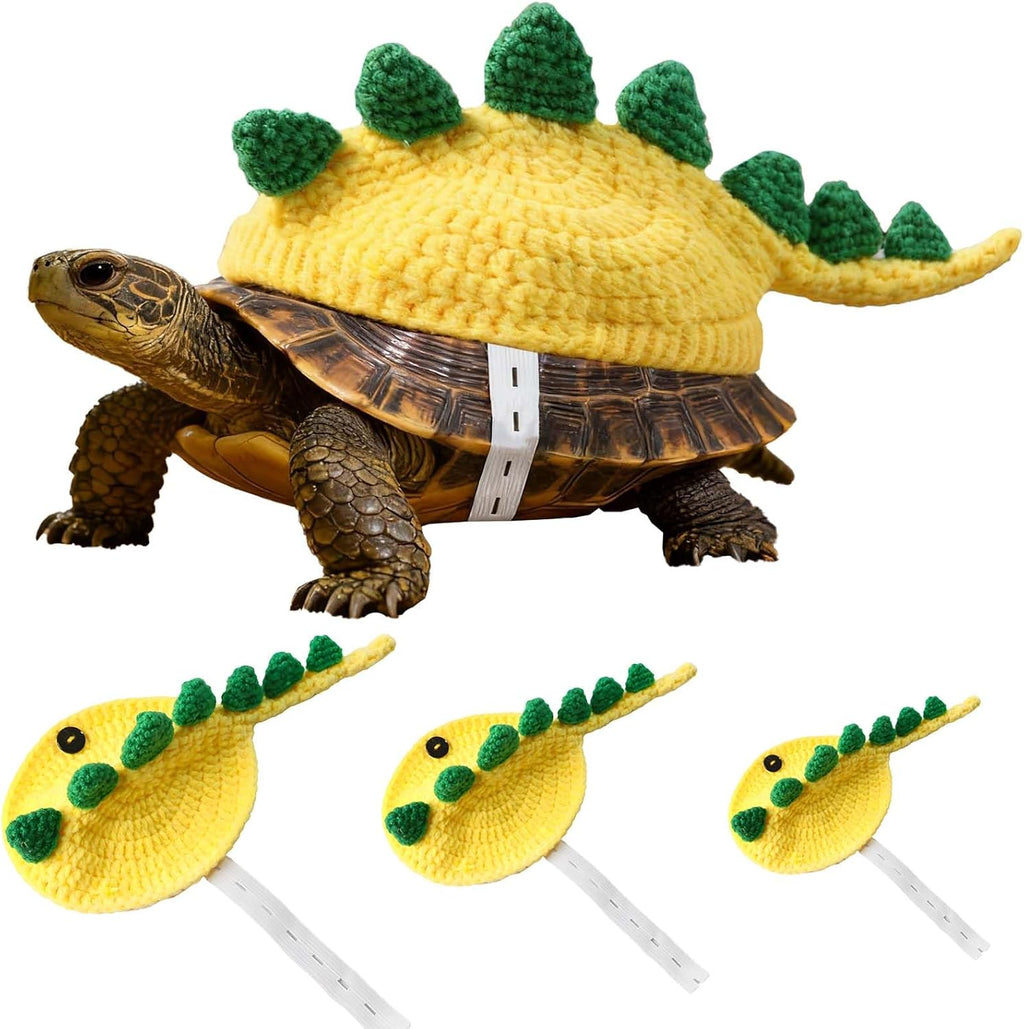 Knitted Turtle Sweater - Dinosaur Shell Costume with Adjustable Strap, Breathable and Warm Winter Pet Outfit, Handmade Tortoise Apparel for Cosplay, Party, and Photo Shoots (Yellow, Small) - Image 9