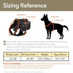 Detachable side saddlebags unzipping from the tactical dog harness vest