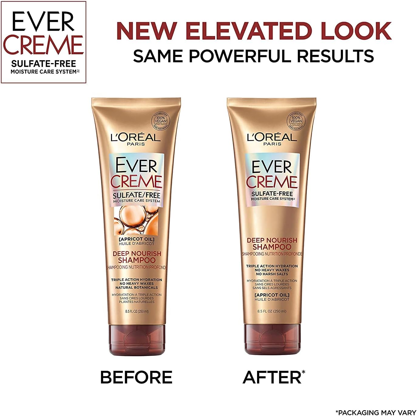 Two pack bundle of L'Oreal Paris EverCreme Deep Nourish hair care system for dry to very dry hair.