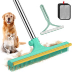 Nrefpun 60 inch adjustable carpet rake for pet hair removal front view
