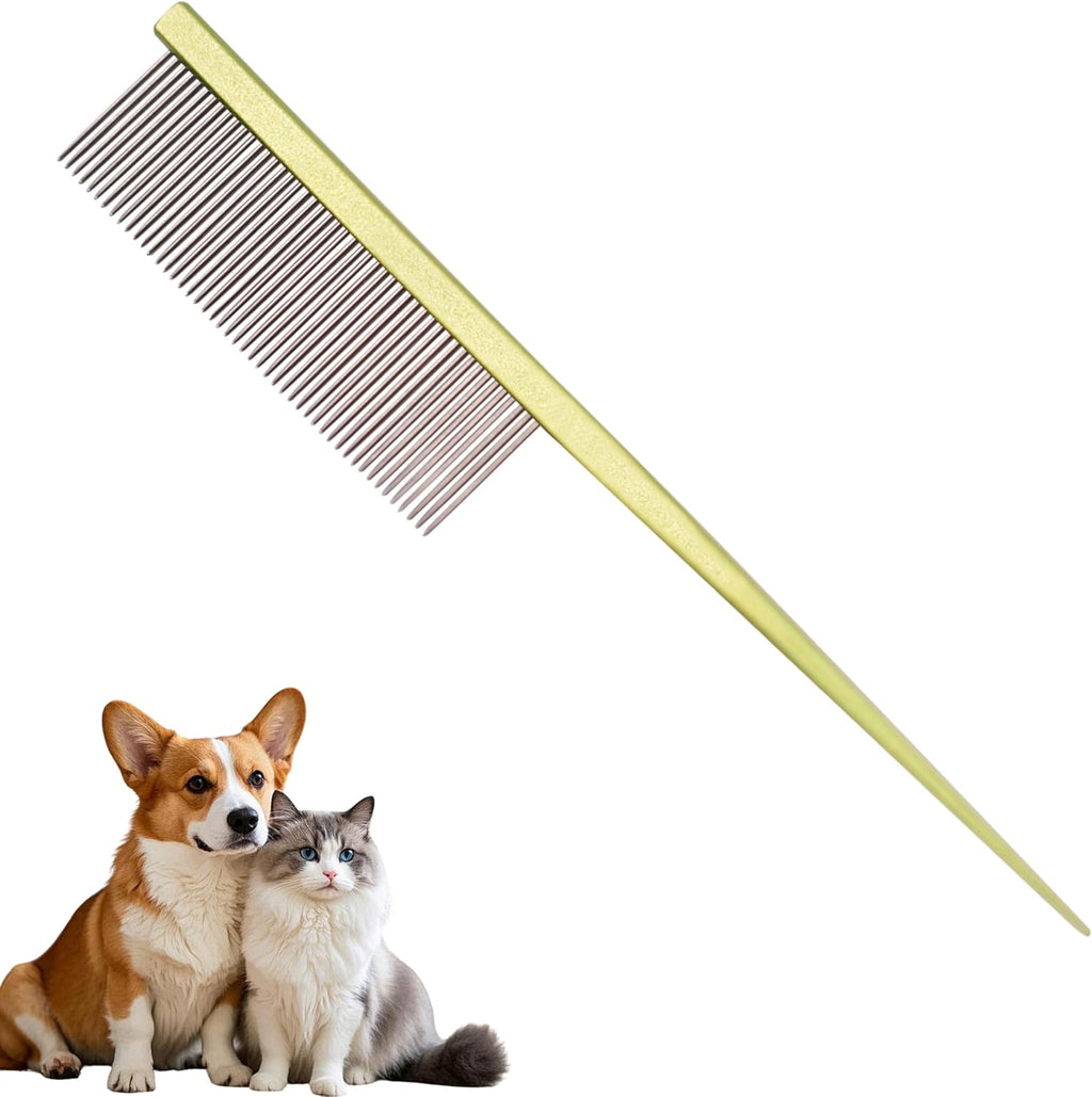 Grooming Pet Comb Rat Tail Dematting Cat and Dog CombRounded Ends Design for Safe Tangle Removal, Hairstyling, MassageLoose Hair RemovalPrevent IrritationFluffing Paws,Face,Tail,Remove Tear Stain - Image 15
