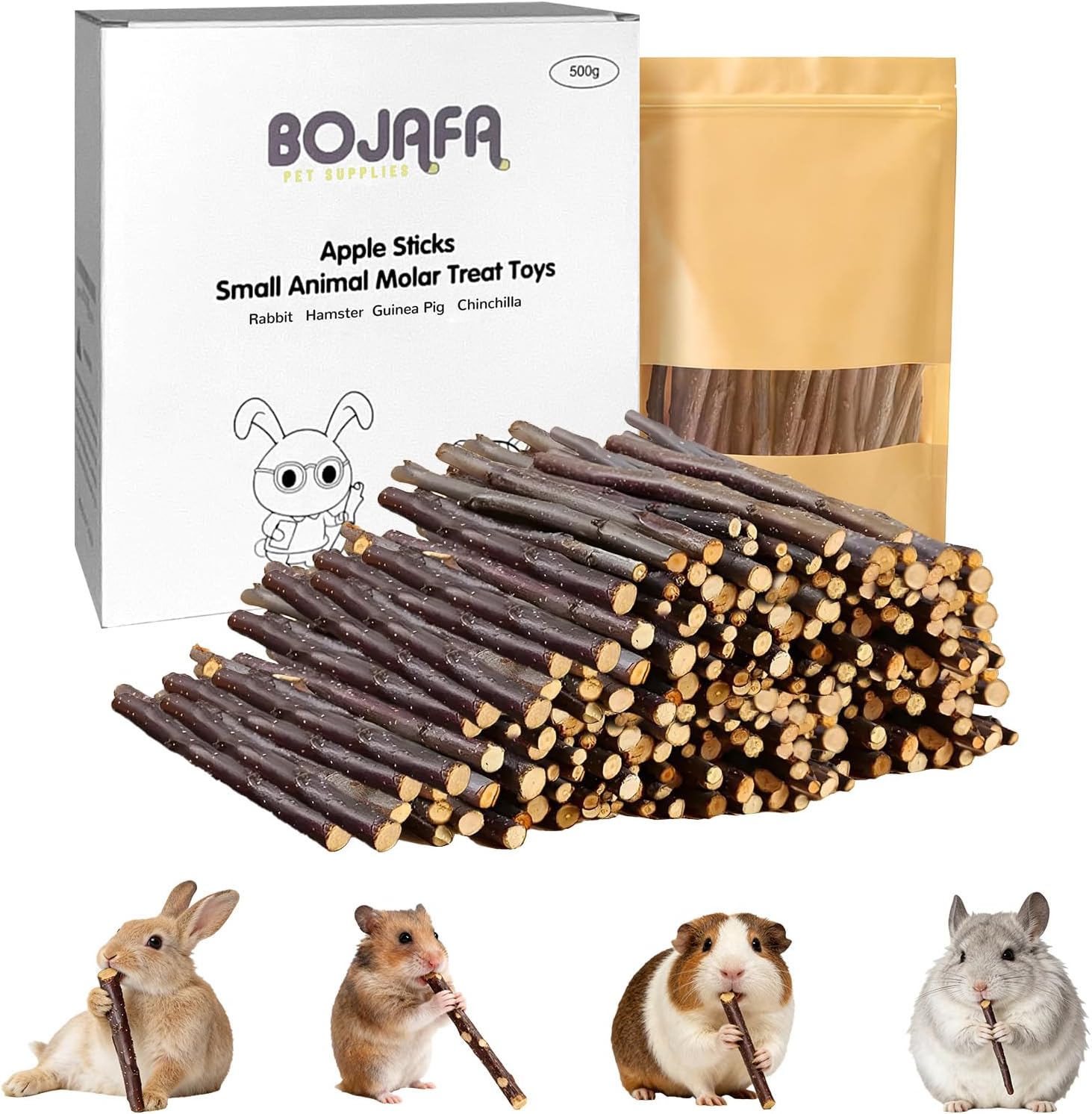 Pack of Bojafa 250 grams apple sticks for small pets