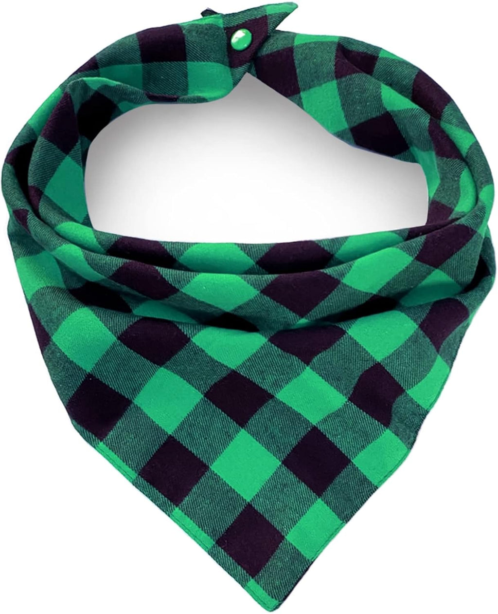 Plaid Dog Bandana with Button, Dual Layer Soft Cotton Triangle Dog Scarf Kerchief Washable Girl Boy Dog Bandanas Adjustable Accessories for Small Medium Large Extra Large Dog Puppy Pet - Image 9