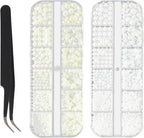 Scheibe Vhbie Enterprises pearl nail charms set front view in 12-grid storage box