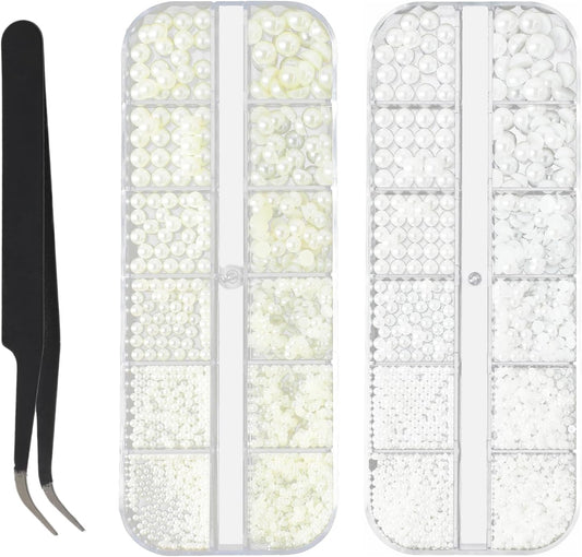 Vhbie Enterprises 24 grid pearl nail charm set with tools