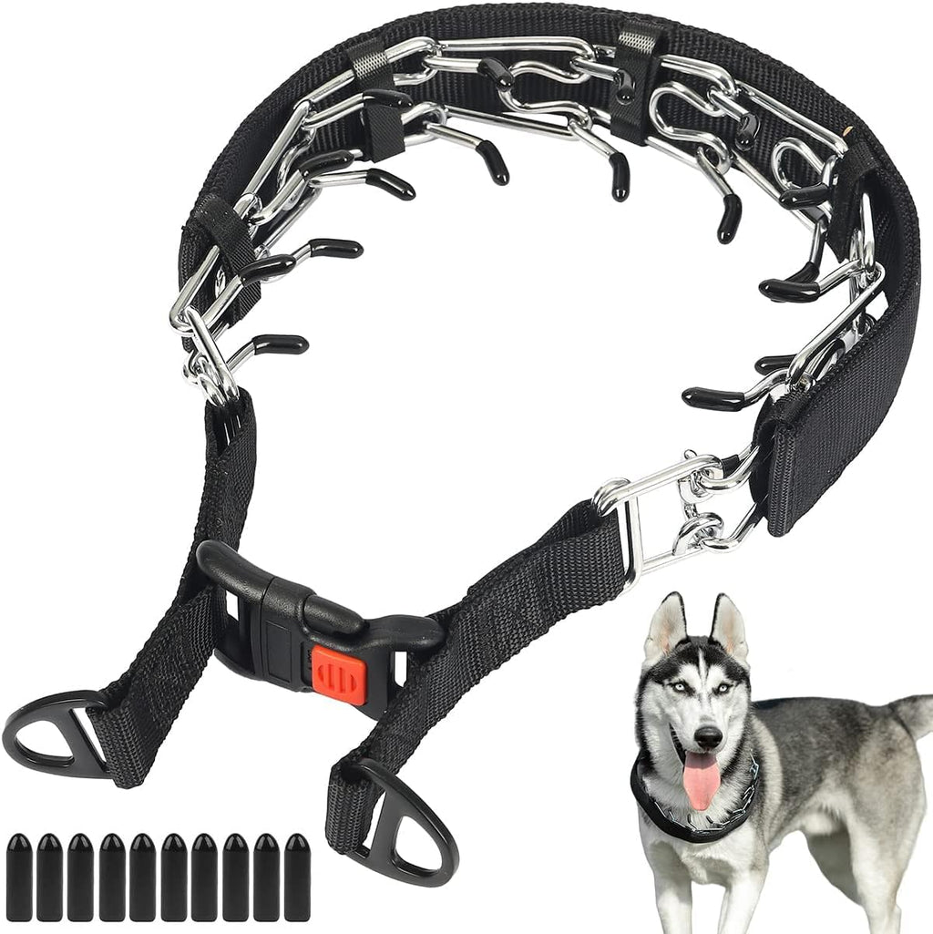 CBBPET heavy duty dog choke pinch collar detailing the smooth polished finish of the silver links