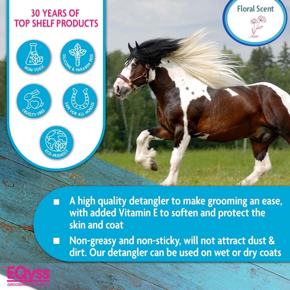 Eqyss Survivor alcohol free equestrian grooming solution back label instructions
