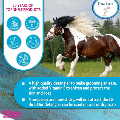 Eqyss Survivor alcohol free equestrian grooming solution back label instructions