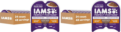 IAMS Perfect Portions Healthy Kitten Grain Free Wet Cat Food, Wet Cat Food Pate Recipe, Chicken Recipe, 2.6 oz. (24 Twin Packs) - Image 11