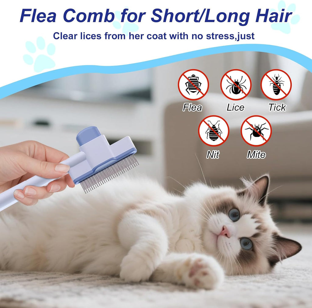 Xoermioy pet grooming kit with two combs and one hair removal glove