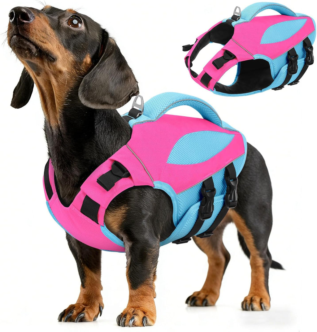 AOFITEE Large Dog Life Jacket, XL Dog Life Vest for Swimming, High Buoyancy Pet Swim Vest Swimsuit with Rescue Handle and D-Ring, Adjustable Reflective Lifesaver for Large Dogs (Blue with Yellow) - Image 12