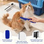 Close up of rounded tooth stainless steel cat grooming comb