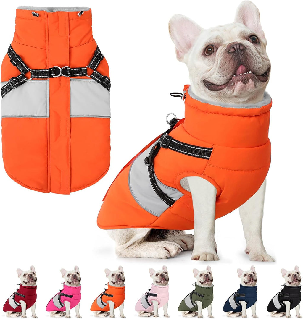 AOFITEE Dog Coat, Large Dog Jacket, Dogs Coat with Harness Built in, Reflective Waterproof Dogs Jackets Winter with Furry Collar, Warm Polar Fleece Pet Sweater Snowsuit for Doberman, Great Dane XXXL - Image 12