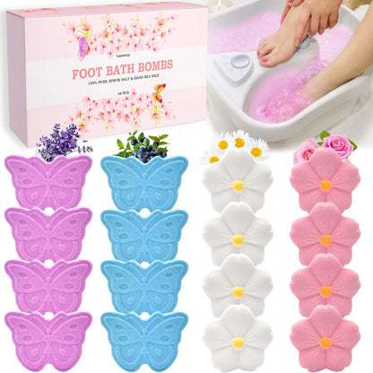 Lanwexy 16 pack foot soak bath bombs front view