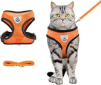 shudyear Summer cat Chest Harness and Leash, Anti-Escape Adjustable Soft mesh cat Leash and Chest Harness Set for All Types of Cats cat Vests (Size S,Black) - Image 14