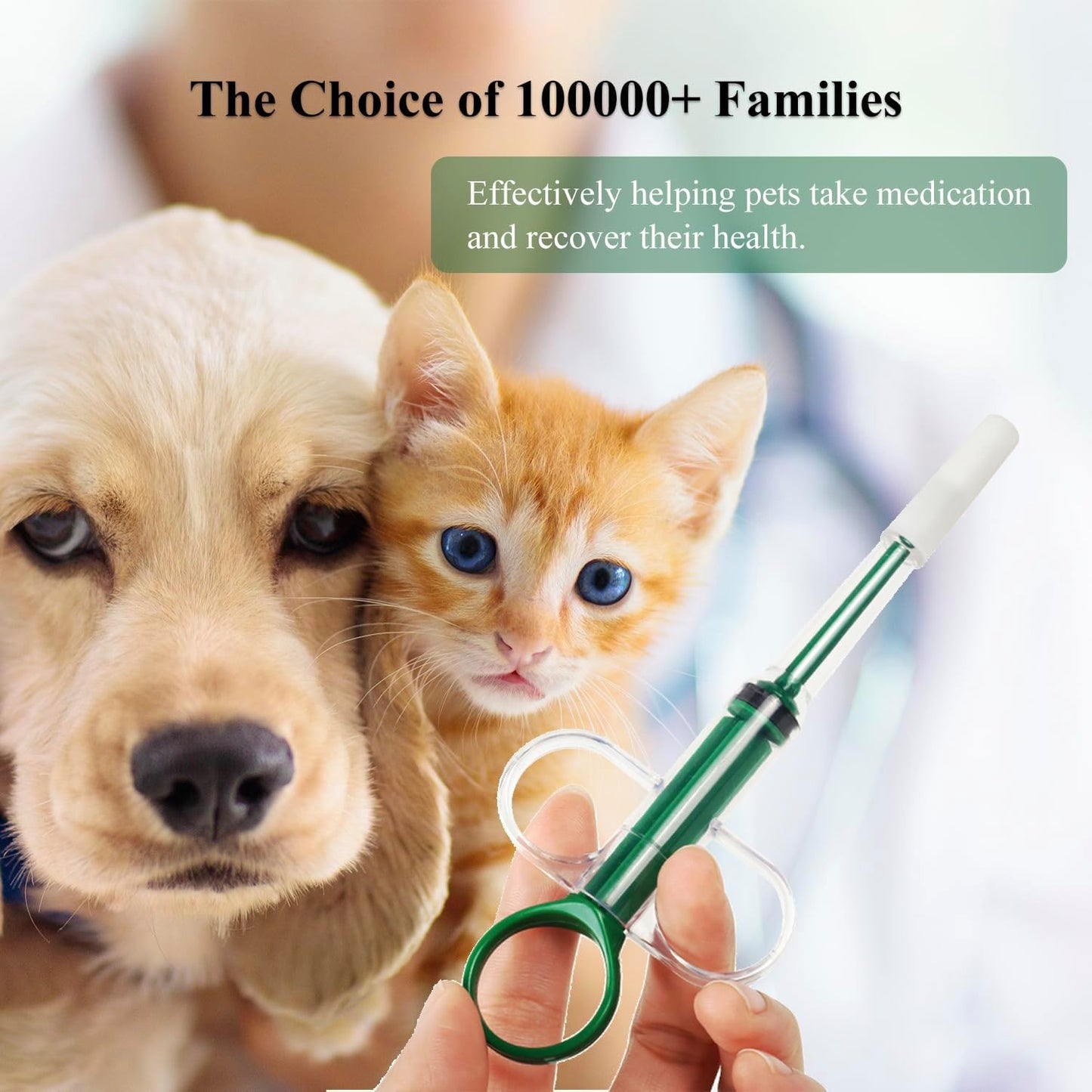 QIYADIN safe pet medicine syringe tool dimensions and close up of non removable tip
